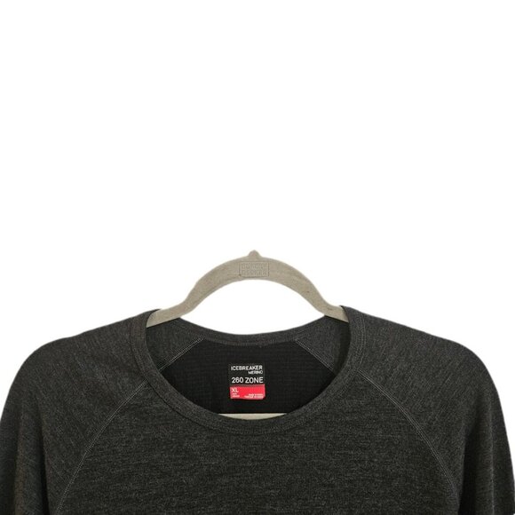 Icebreaker Men’s 260 Zone Merino Base Layer Long Sleeve Crewneck Gray Black XL - Picture 3 of 12